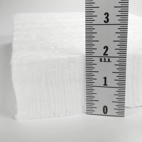 Ceramic fiber insulation blanket, white, 2 in thick x 15 x 24 in, with ruler for scale