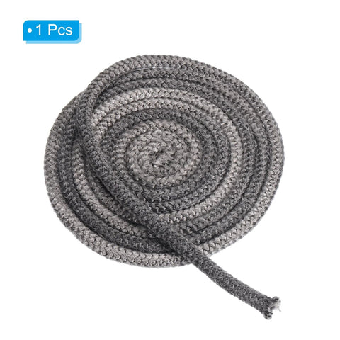 PATIKIL round wood stove gasket rope, graphite fiberglass, 3/8 in x 118 in, black, coiled