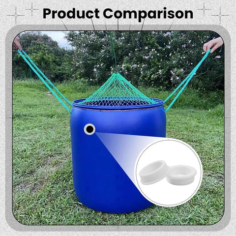 Illustration showing 5 Pack White Silicone Top Hat Grommets For Automotive Firewall And Wiring Protection with a blue barrel.