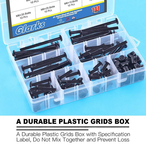 All-In-One M6 Hex Socket Cap Screws And Barrel Nuts Replacement Kit For Cribs, Chairs, Tables, Cabinets And Furniture