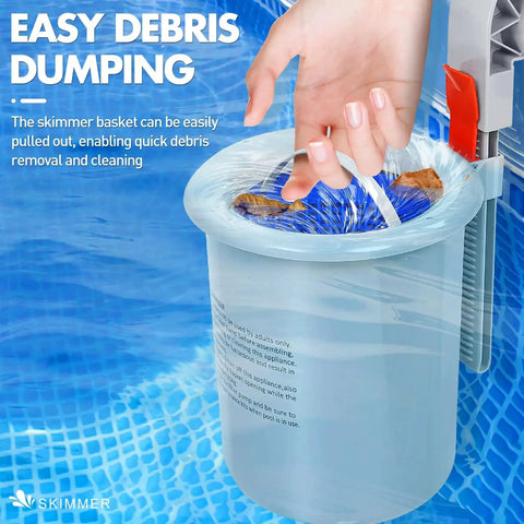 Above Ground Pool Surface Skimmer Automatic Top Of Water Skimmer with removable basket for easy debris removal