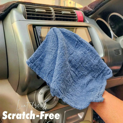 Blue Cotton Shop Towels Pack Of 150 12x14 Inches Absorbent Cleaning Rags Multipurpose Wipes For Auto Garage Home
