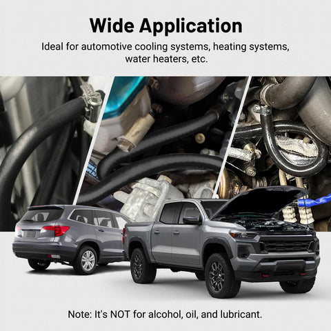 5/8-inch silicone heater hose, 5 ft long, black radiator coolant hose for automotive cooling systems