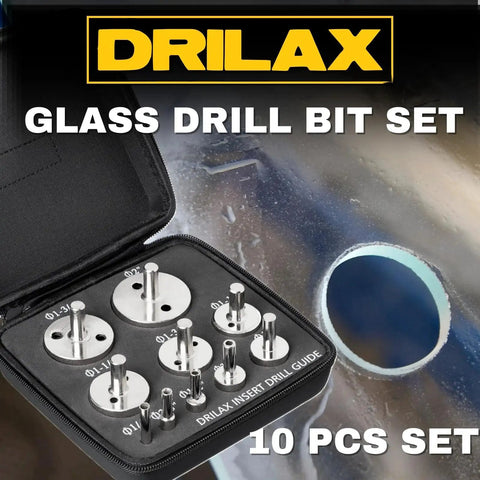Diamond Hole Saw Drill Bit Set With Guide 10-Piece Core Bit Kit From 1/4 To 2 Inches for glass tile ceramic porcelain stone