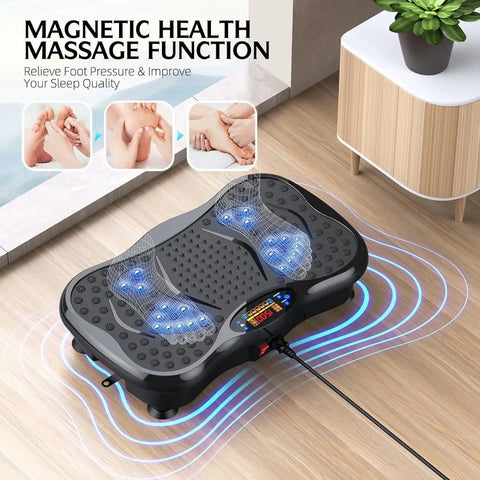 Vibration Plate Exercise Machine With Bluetooth And Remote Control, 1 To 999 Speed Settings, Lymphatic Drainage, Pure Black