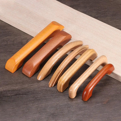 Wood Drawer Pull Handles 96mm Center Spacing Bridge Shaped Beech Wood Cabinet Knobs for Kitchen Cabinets and Furniture