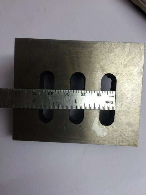 Cast Iron Slotted Angle Plate 3 Inch By 2 Inch By 2.5 Inch Stress Relieved Precision Ground With Five Slots And 9.5 Mm Slot Width