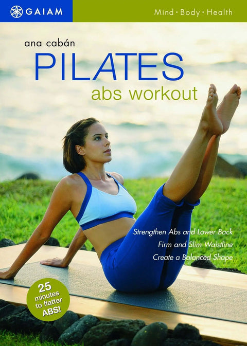 Pilates Abs Workout DVD single session for core strength and slimming, closed-captioned Maui routine with Ana Caban cover art