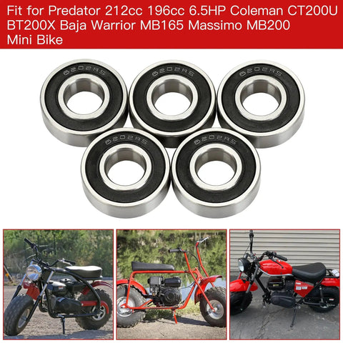 Mini Bike Wheel Bearings Dual Front And Rear For Coleman CT200U Trail 200 BT200X CT200U-EX Baja Warrior MB165 MB200