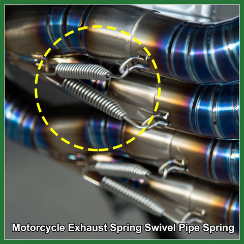 Motorcycle exhaust pipe springs, stainless steel, 80mm (3.15"), silver tone, 2 pcs, universal fit