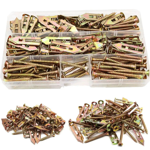 Self Drilling Drywall Anchor Kit 160 Pieces With 80 Anchors And 80 Self Tapping Screws Carbon Steel Zinc Expansion Anchors