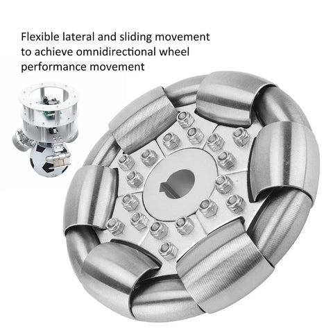 100mm Stainless Steel Omnidirectional Wheel for Robotics and Ball Balance Ballbots with smooth lateral and sliding movement