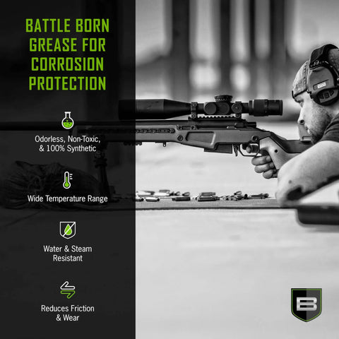 Sniper using High Performance Gun Grease With PTFE For Firearms Lube, Rust And Corrosion Protection For Rifles And Handguns