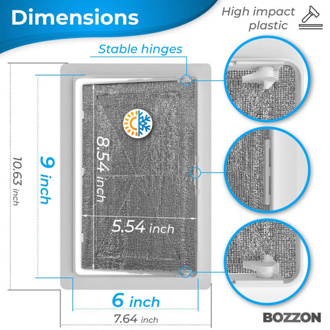 Access Panel for Drywall, insulated, white plastic, 6 x 9 in, wall hole cover by Amazon