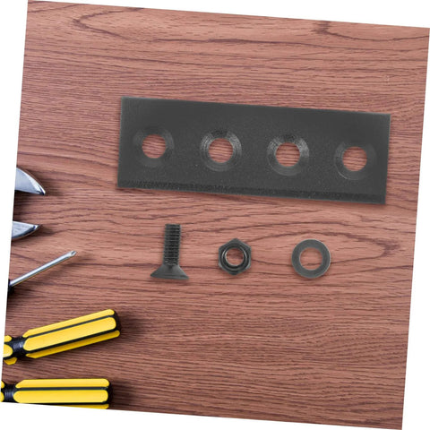 Sliding Barn Door Latch Lock Hardware Kit With Beefy Heavy Duty Track Connector And Fixing Bracket Set components on wood surface