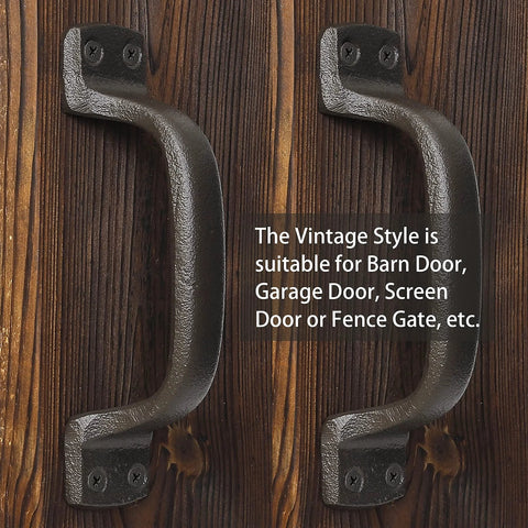 Heavy Duty 7 Inch Cast Iron Barn Door Pull Handles 2 Pack For Sliding Doors Gates Fences Drawers And Garages Dark Brown