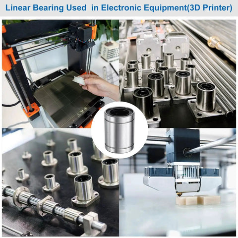 4Pcs LM6LUU Linear Bearing 6mm Bore 12mm OD 35mm Length Double Sided Rubber Sealed Ball Bearings in 3D Printer Setup
