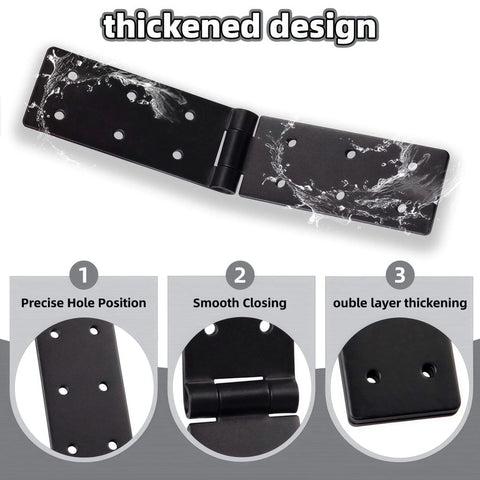 Gate Hinges With Screws Black Adjustable Hardware Hinges Kit For Barn Doors Fences And Yard Gates Durable Two Pack