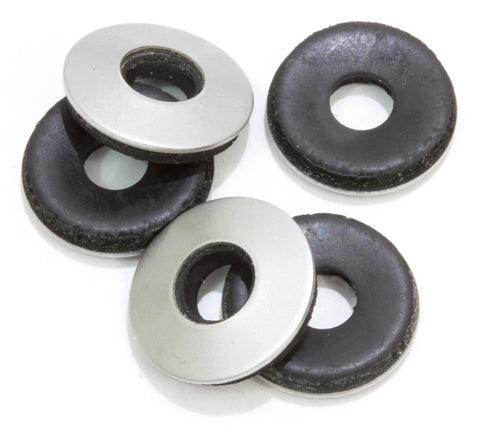 Bolt Dropper washers: stainless steel and EPDM neoprene bonded, rubber-backed seals; 5 washers shown