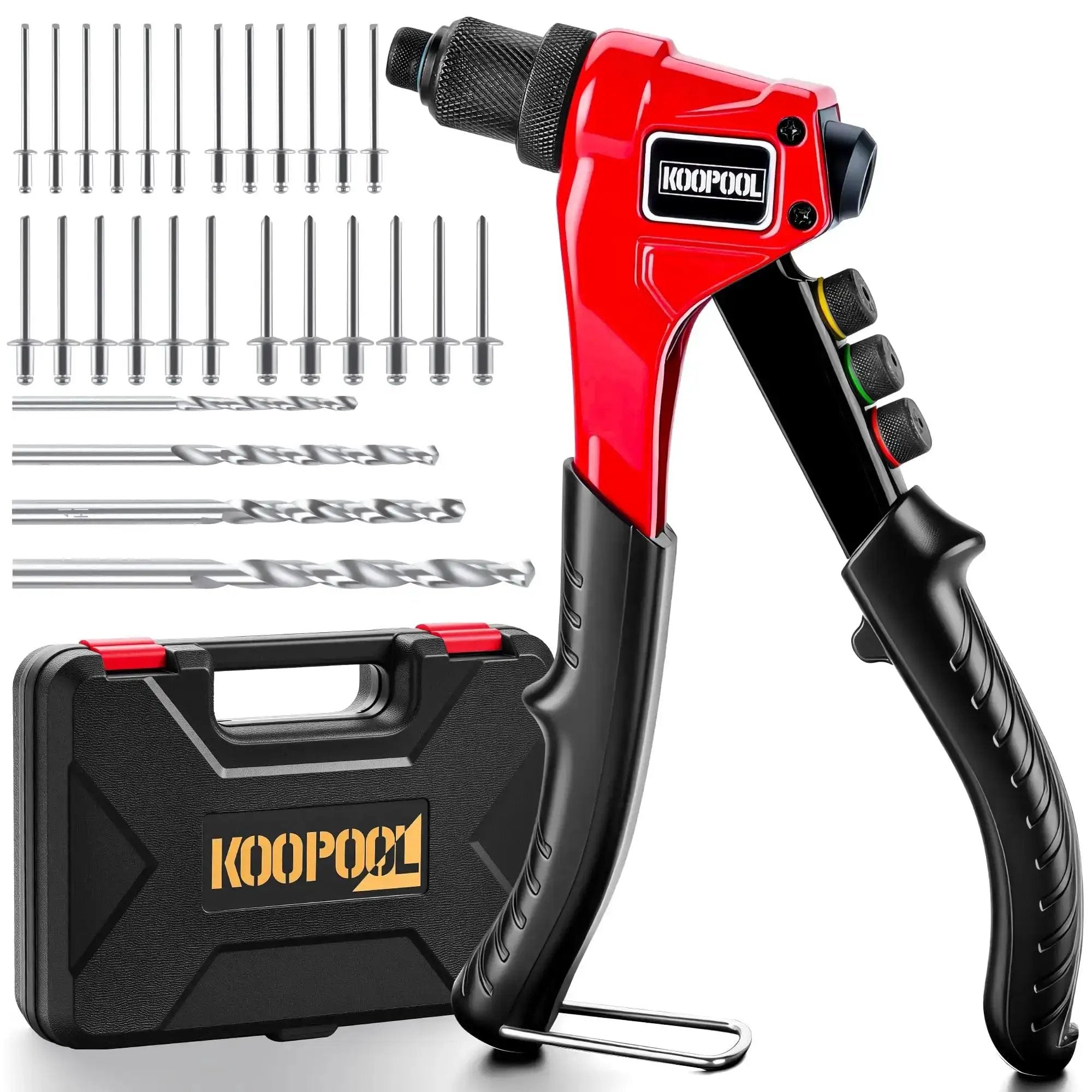 Adjustable Stroke Rivet Gun Kit With Heavy Duty Hand R...
