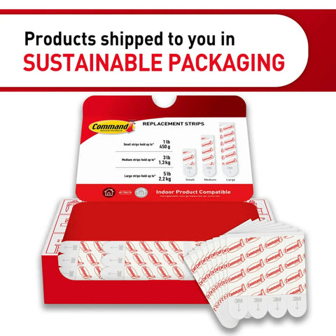 Indoor Medium Replacement Strips 36 Count For Damage Free Wall Hanging And Rehanging Hooks Holds Up To 3 Lb packaged in a red box