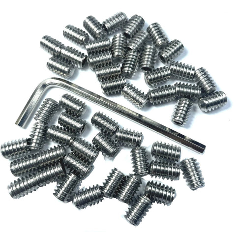 50-Piece Set Screws 1/4-20 By 5/16 Inch 304 Stainless Steel Hex Socket Grub Screws With 1/8 Inch Allen Wrench