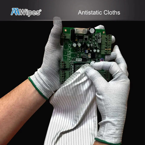 Cleanroom Wipe Cloths ESD Safe Polyester 6x6 Inch Lint Free 100 Pack used on circuit board