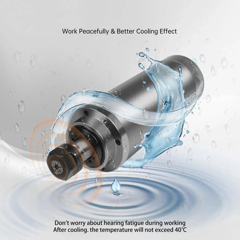 Water Cooled CNC Spindle Kit 2.2KW 110V VFD Inverter with spindle cooling effect