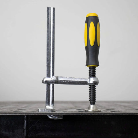 Insert Hook Clamp For 3/16 Inch Thick Tables With 5/8 Inch Or 16mm Holes, Quick Light Duty Clamping Tool, side view