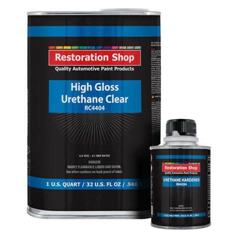 Front view of 1.25 Quarts 2K Urethane Clear Coat Kit With 4 To 1 Hardener For Gloss Refinish by Restoration Shop.