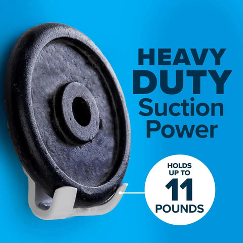 Heavy duty suction cup of the Power Lock Suction Cup Hook For Shower And Mirror Holds Razor, Phone, Or Towel 11 Lb Capacity