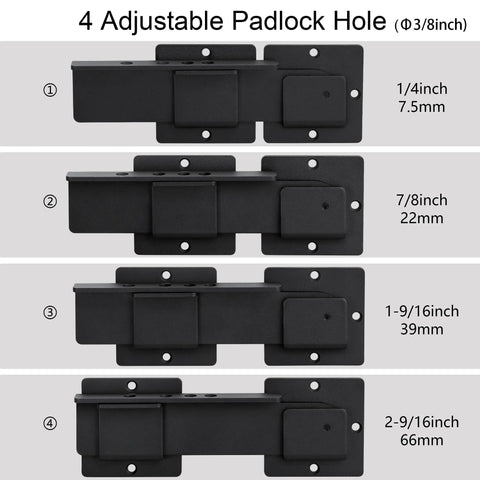 Four adjustable 9 Inch Flip Gate Latch Lock With Four Padlock Holes Heavy Duty Four Millimeter Carbon Steel