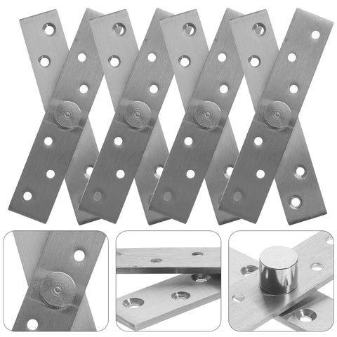 Hidden Door Pivot Hinges Kit 6 Pieces Pro Grade Heavy Duty Concealed Stainless Steel With 360 Degree Rotation For Secret Bookcase And Cabinet Doors Installations Noise Reducing Concealed Pivot System