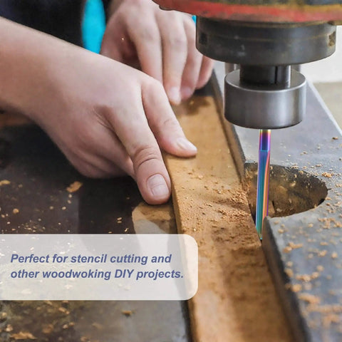 10 Pack CNC Straight Router Bits 1/8 Inch Shank 2 Flute Carbide Straight Milling Cutter With DLC Coating used on wood