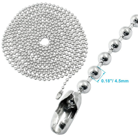 Stainless Steel Ball Chain Extension For Window Blind Vertical Replacement 10 Feet Beaded Pull Chain 4 5mm With 10 Connectors