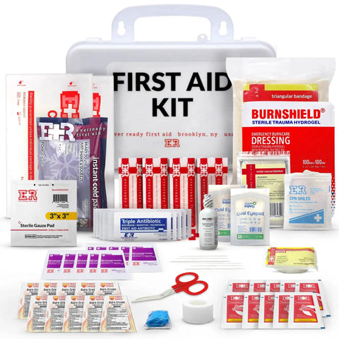 10 Person First Aid Kit With OSHA And ANSI Class A Compliance Fully Stocked Emergency Kit for various sites