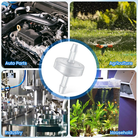 Amazon 10-pack 1/8 inch clear plastic check valve with hose barb for water, fuel, air