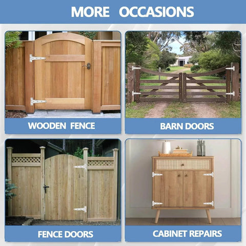 316 Stainless Steel T Hinges Marine Grade Heavy Duty With Screws on wooden gates and cabinets in various settings