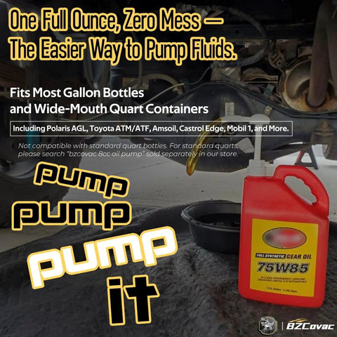 30cc Hand Oil Transfer Pump For Gallon Bottles Gear Oil And Transmission Fluid shown with red gear oil container