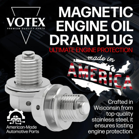 Magnetic Engine Oil Drain Plug M14x1.5 With High Temperature Neodymium Magnet Stainless Steel Construction Made In USA