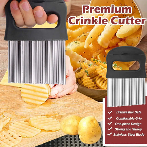2 In 1 Crinkle Cutter With Peeler For Crinkle Fries And Veggie Prep Jayvar Stainless Steel Wave Cutter Turns Potatoes