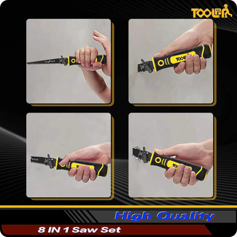 All in One 8 in 1 Multi Blades Hand Saw for Drywall and More with Quick Change Blades Hacksaw Jab Saw Ergonomic Grip