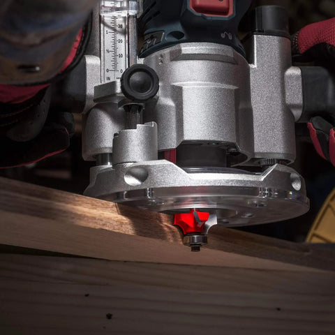 Radius Rounding Router Bit With Perma Shield Coating And Quadra Cut Design Delivers A Flawless Finish in use on wood edge