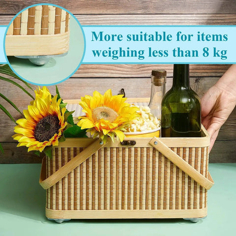 Basket with sunflowers and bottles on 24 Pieces Self Adhesive Caster Wheels For Appliances And Cabinets With 360 Degree Swivel Universal Wheel Silent No Fuss Glide