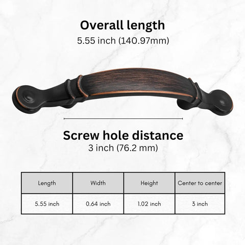 10 Pack 5.55 Inch Oil Rubbed Bronze Cabinet Pulls With 3 Inch Center To Center For Kitchen Cabinets And Drawers Vintage Farmhouse Hardware For Dresser Closet And Furniture Premium Craftsmanship And Durable Finish
