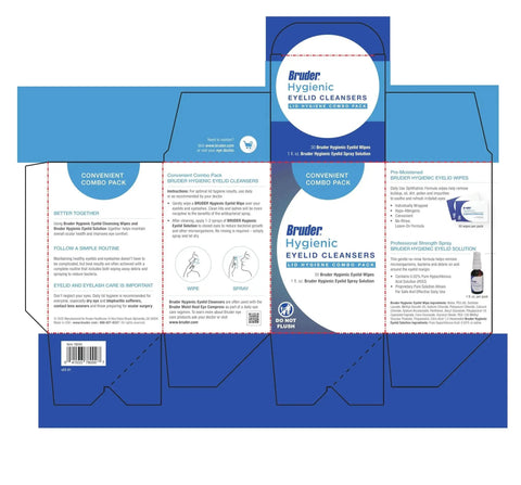 Packaging design for Hygienic Eyelid Cleansing Wipes and Eyelid Solution Spray for Daily Care combo pack