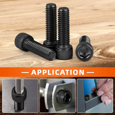 Heavy Duty 5/16-18 Socket Head Cap Screws 3/4 Inch Fully Threaded Allen Hex Drive Black Oxide 12.9 Grade Alloy Steel UNC Coarse Thread 10 Pack