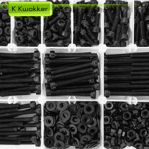 All In One 900 Piece M4 Nuts Bolts And Washers Set 4mm To 45mm Upgraded Zinc Plated 12.9 Alloy Steel Hex Socket Head Cap Screws Bolts And Nuts Kit Includes Washers One Hex Key And Clear Organizer For Easy DIY Projects