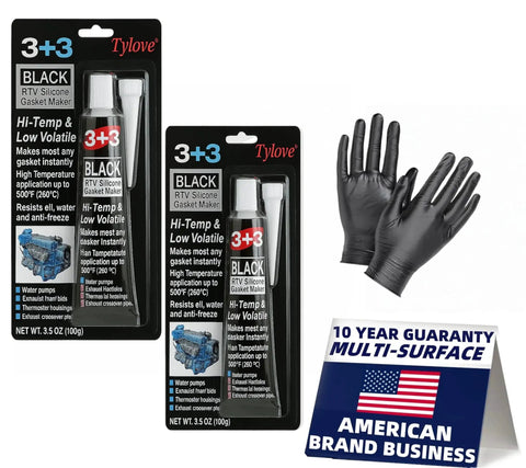 RTV Silicone Gasket Maker High Temp 590F Oil Resistant Black for Engine Oil Pan Valve Cover and Transmission Housing
