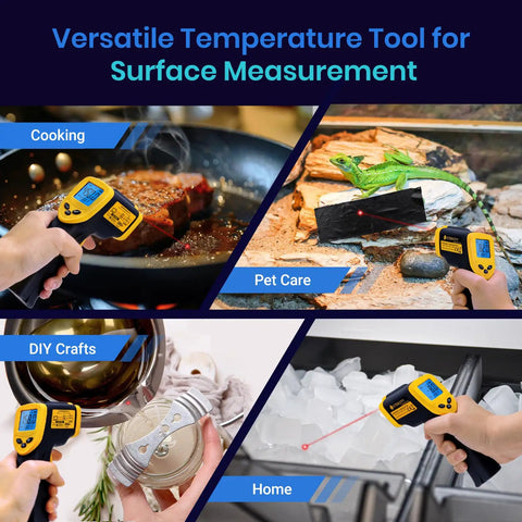 Instant Read Infrared Thermometer Laser Temp Gun For Meat BBQ Kitchen And Fridge With Adjustable Emissivity 58F To 1130F Range Max Surface Temp Display Fast 0.5s Read Etekcity used for cooking, pet care, DIY, and home.